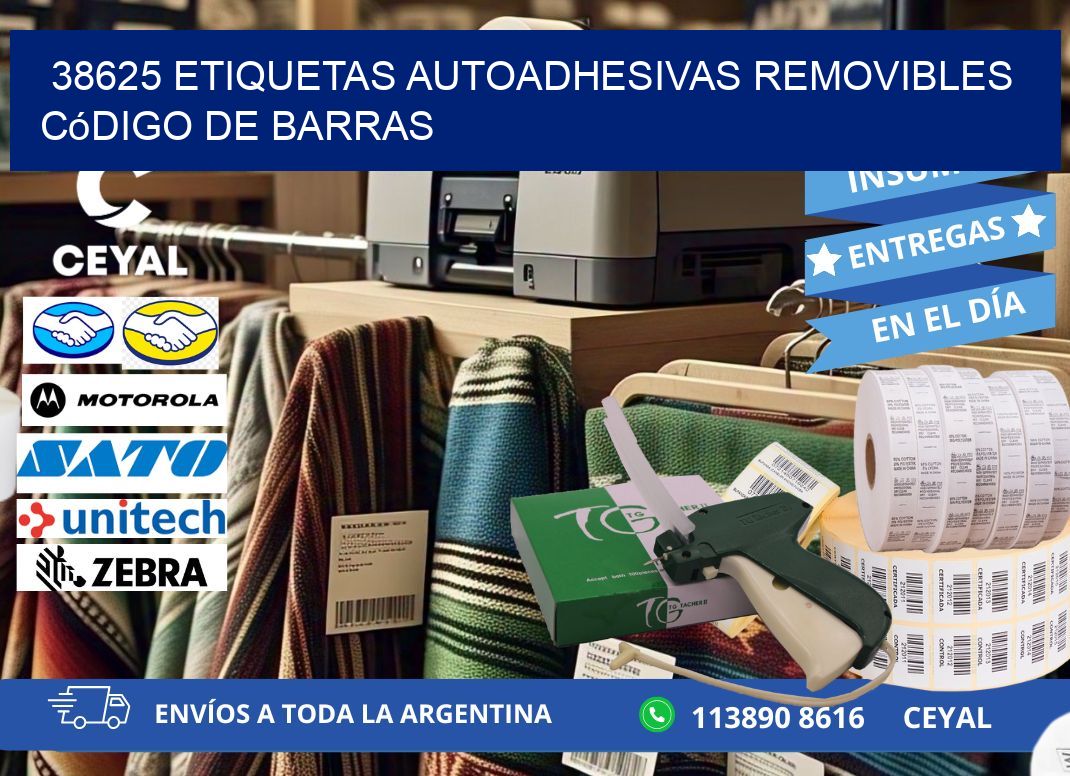 38625 etiquetas autoadhesivas removibles código de barras