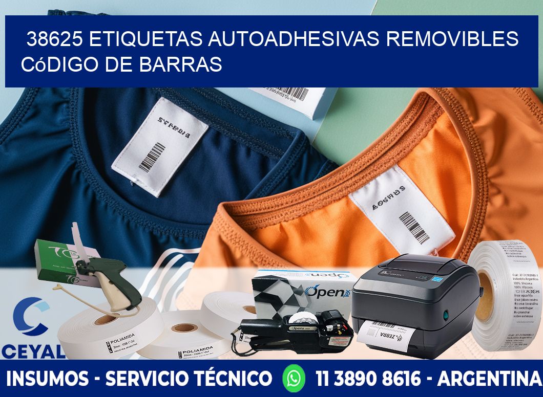 38625 etiquetas autoadhesivas removibles código de barras
