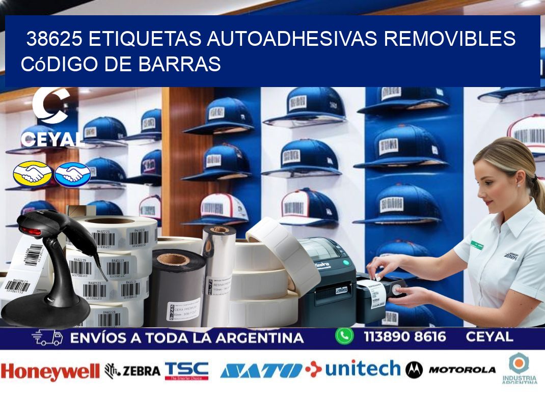 38625 etiquetas autoadhesivas removibles código de barras