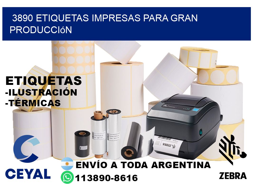 3890 Etiquetas impresas para gran producción