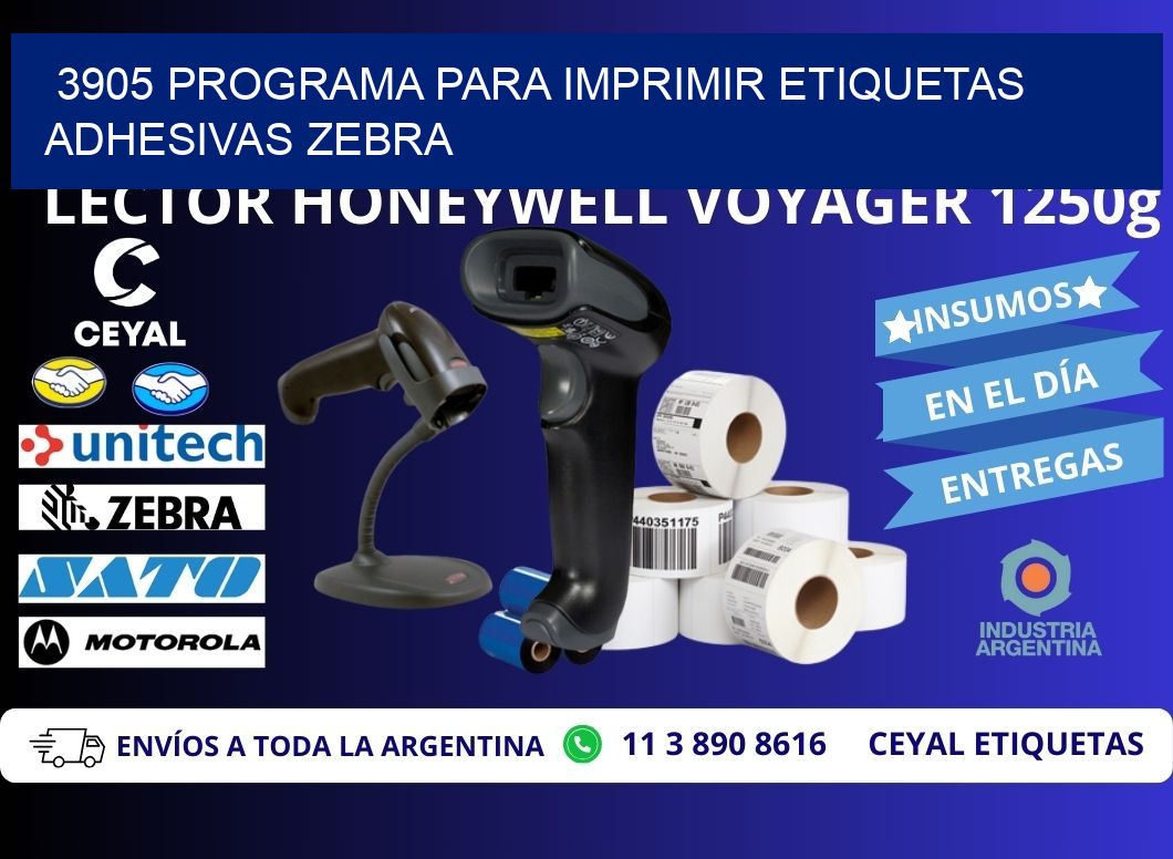 3905 Programa para imprimir etiquetas adhesivas zebra