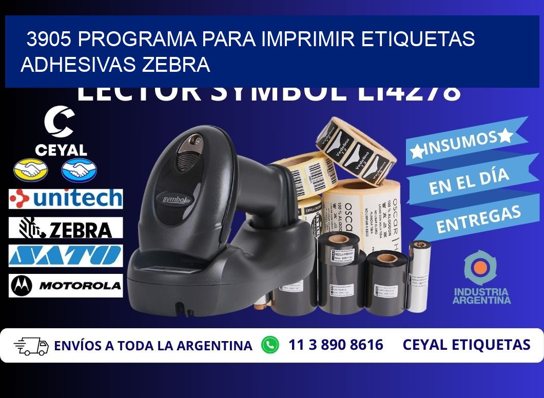 3905 Programa para imprimir etiquetas adhesivas zebra