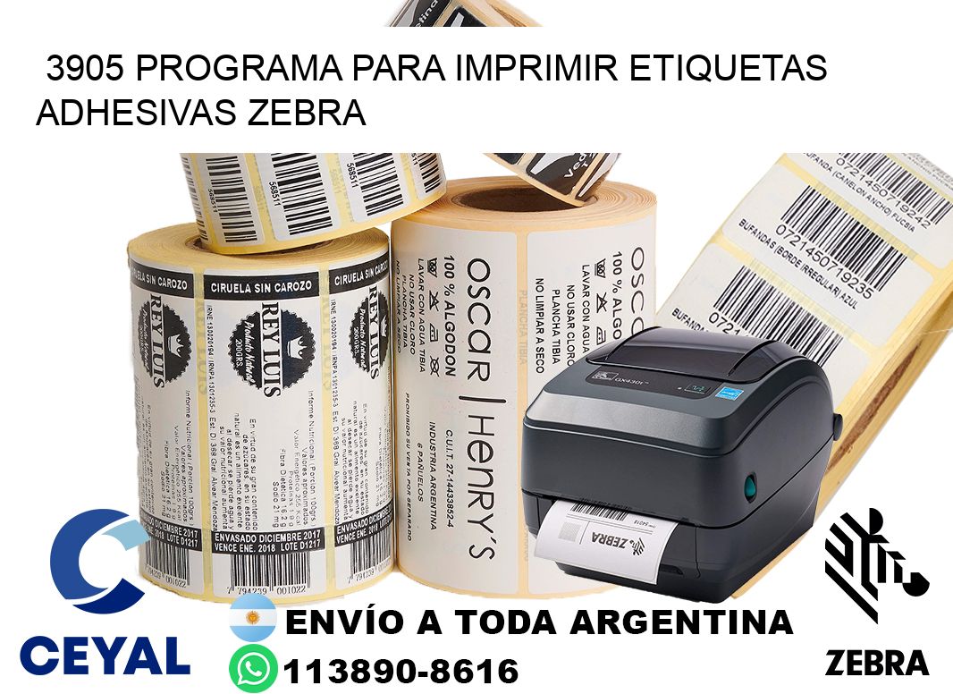 3905 Programa para imprimir etiquetas adhesivas zebra