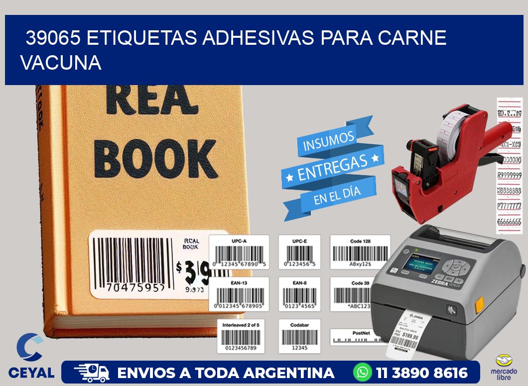 39065 etiquetas adhesivas para carne vacuna