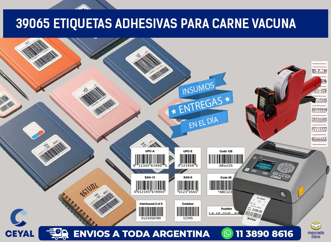 39065 etiquetas adhesivas para carne vacuna