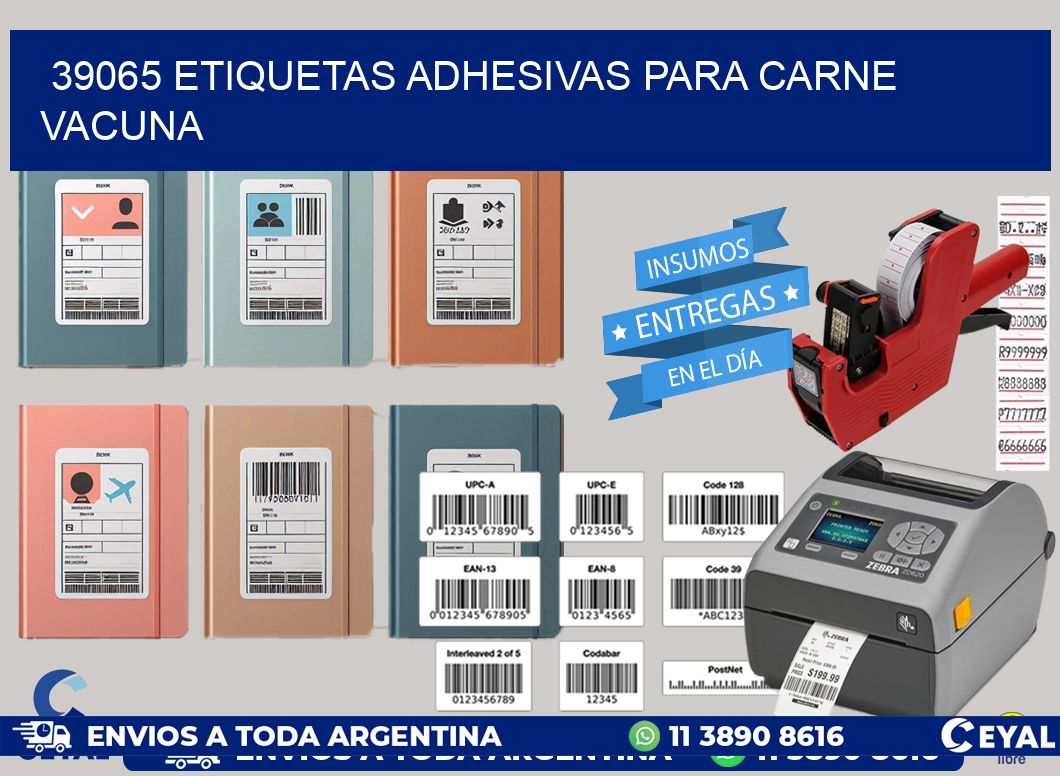 39065 etiquetas adhesivas para carne vacuna