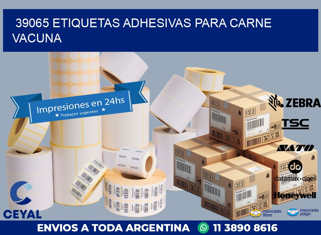 39065 etiquetas adhesivas para carne vacuna