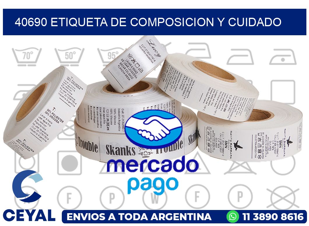 40690 etiqueta de composicion y cuidado