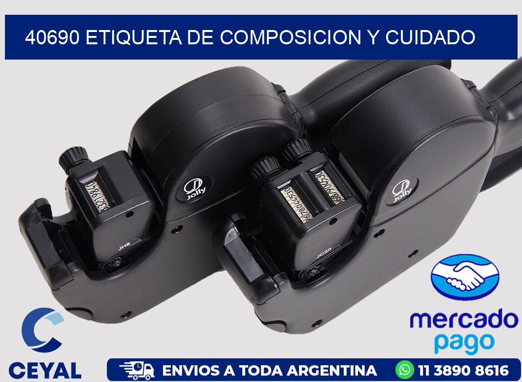 40690 etiqueta de composicion y cuidado