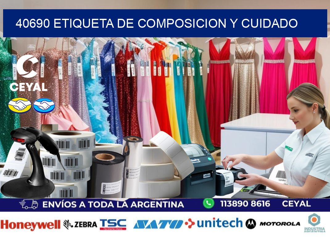 40690 etiqueta de composicion y cuidado