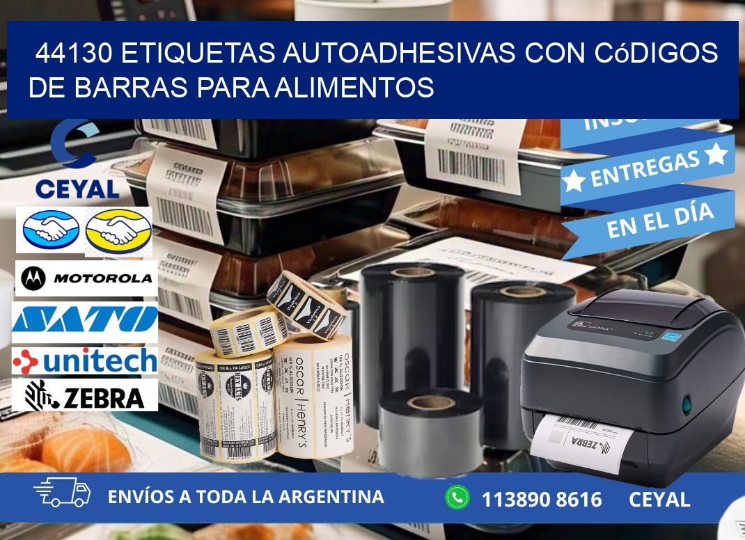 44130 Etiquetas autoadhesivas con códigos de barras para alimentos