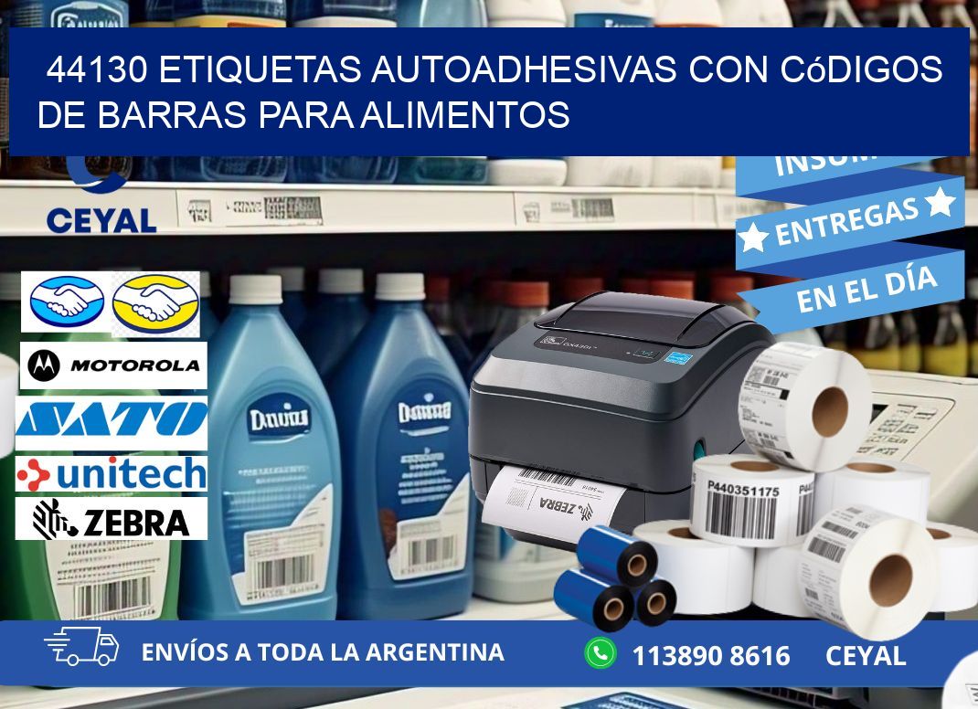 44130 Etiquetas autoadhesivas con códigos de barras para alimentos