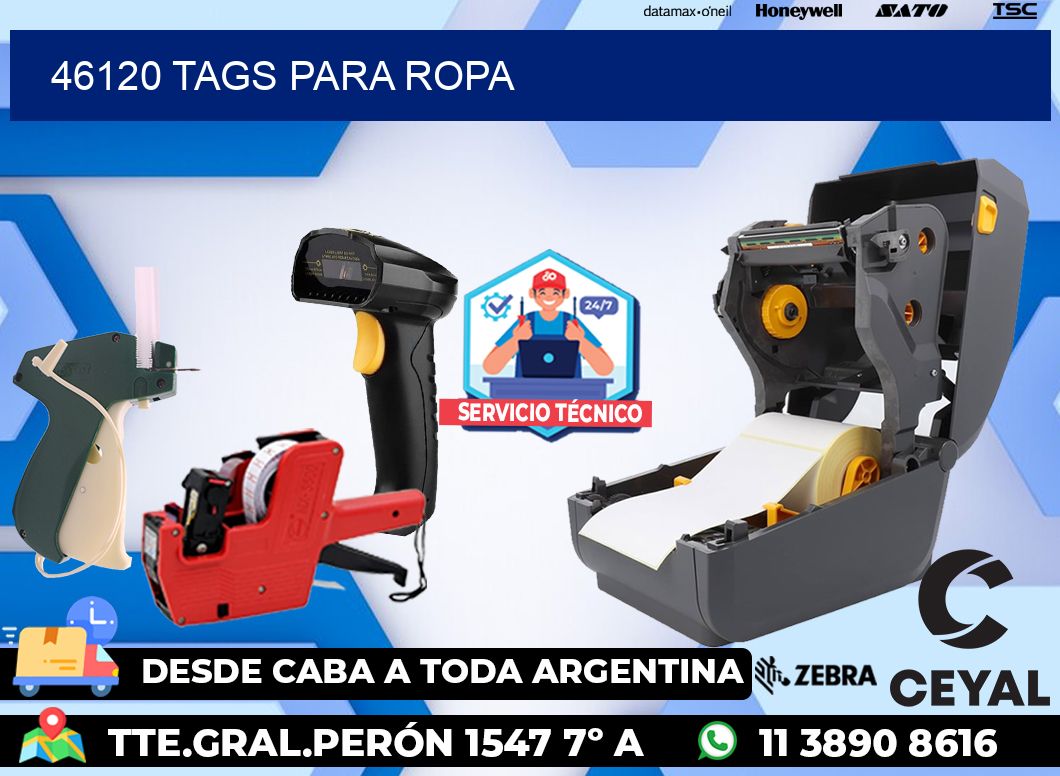46120 Tags para ropa