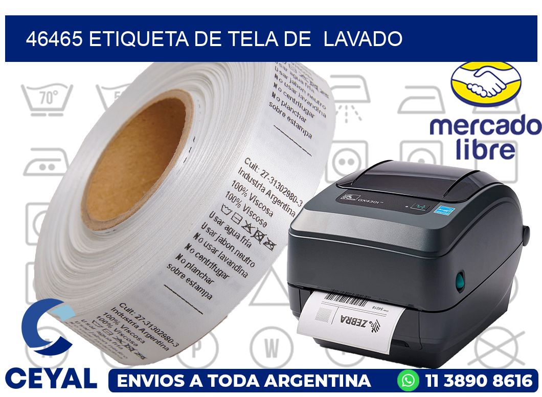 46465 etiqueta de tela de lavado