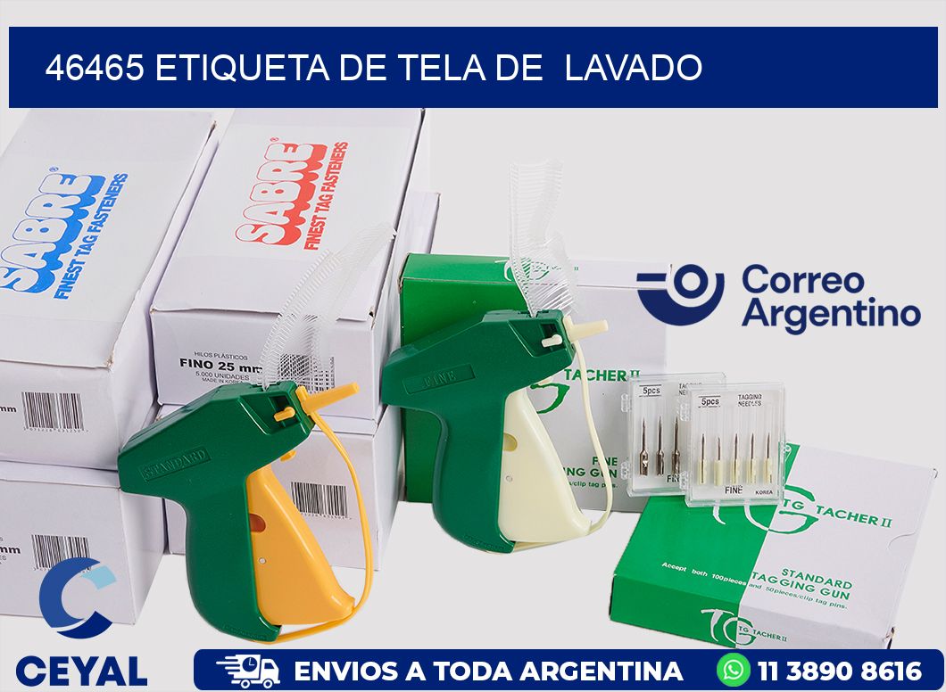46465 etiqueta de tela de lavado