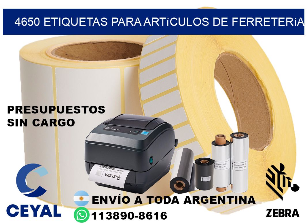 4650 Etiquetas para artículos de ferretería