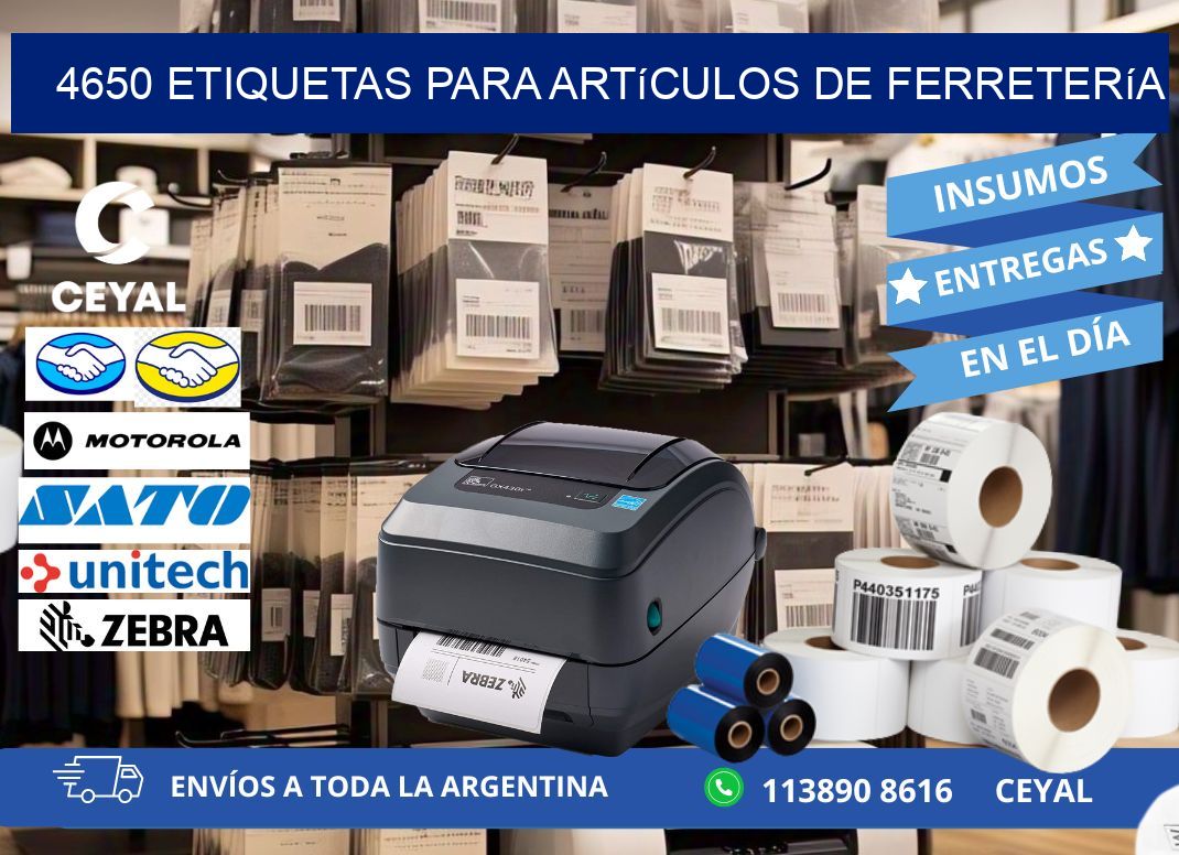 4650 Etiquetas para artículos de ferretería
