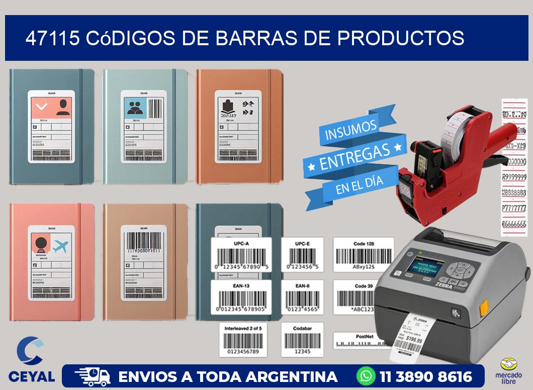 47115 Códigos de barras de productos