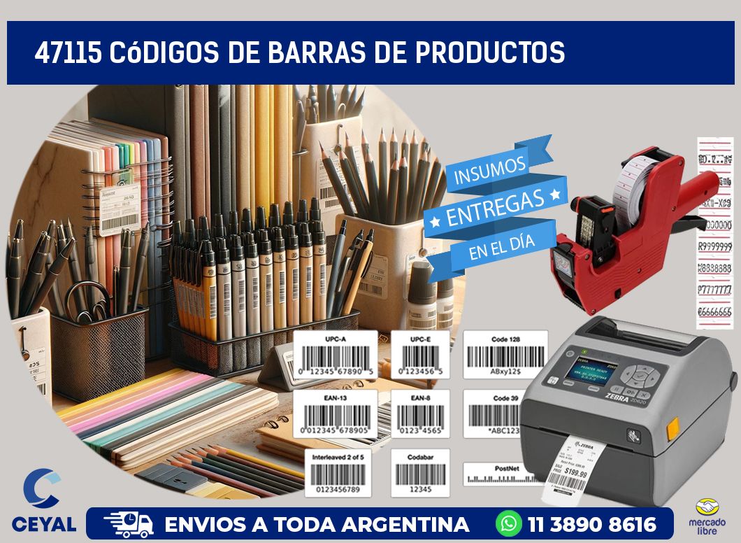 47115 Códigos de barras de productos