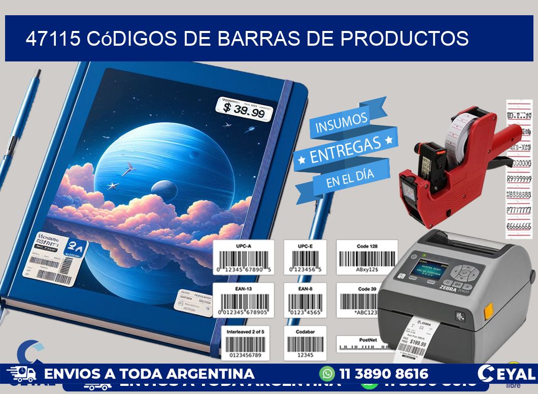 47115 Códigos de barras de productos
