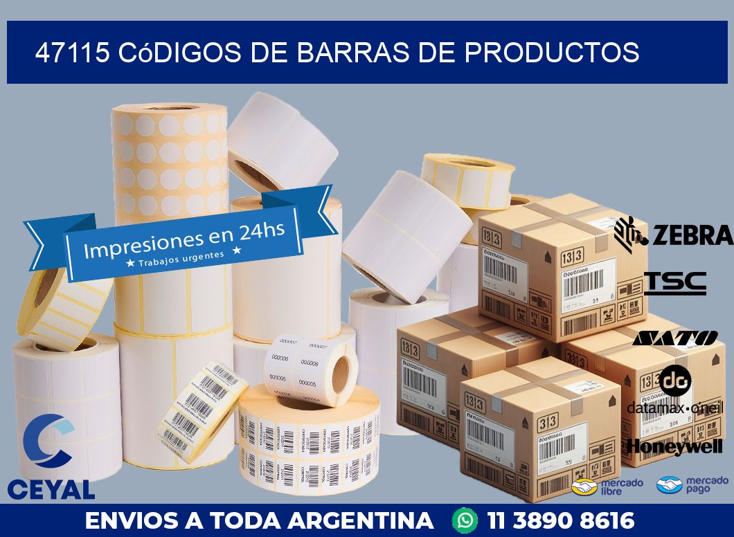 47115 Códigos de barras de productos