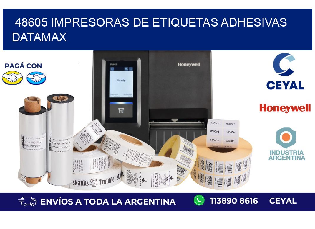 48605 impresoras de etiquetas adhesivas datamax