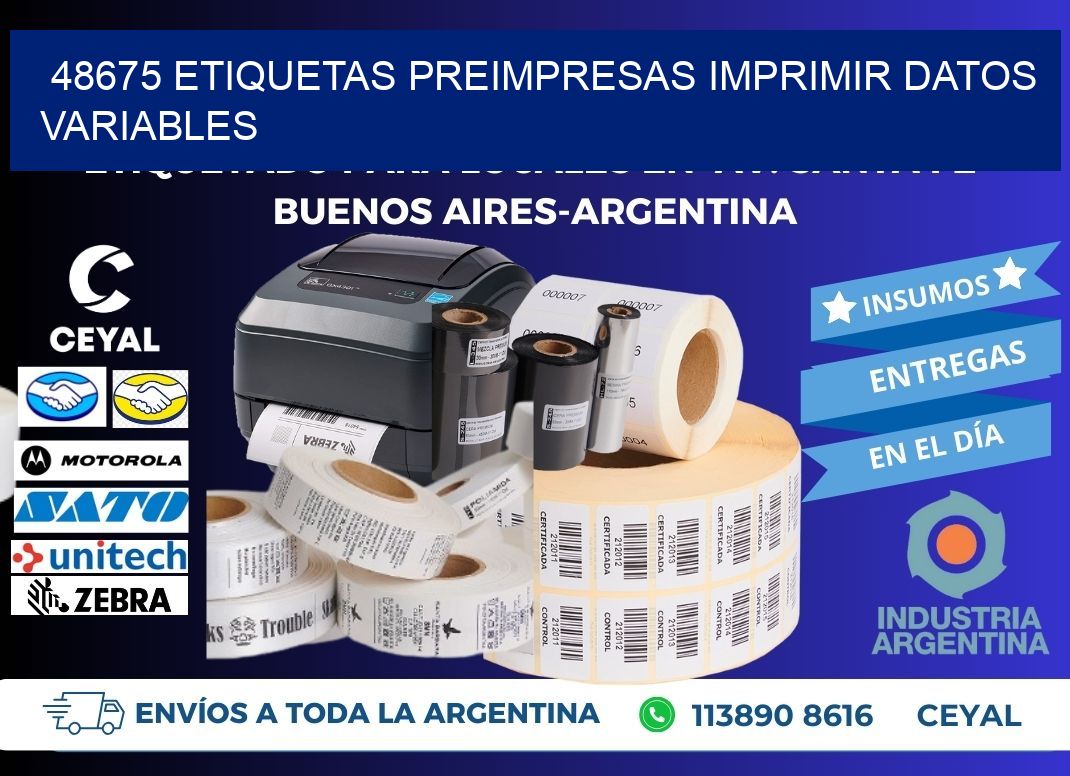 48675 Etiquetas preimpresas imprimir datos variables