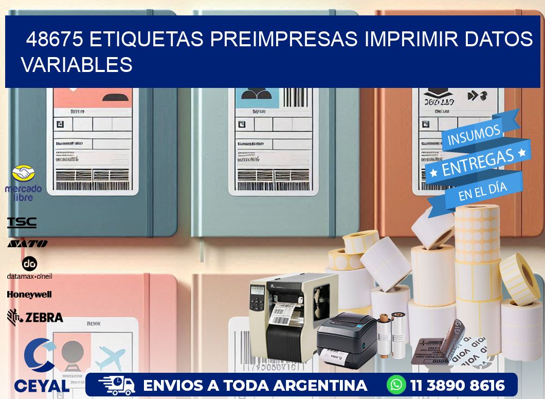 48675 Etiquetas preimpresas imprimir datos variables