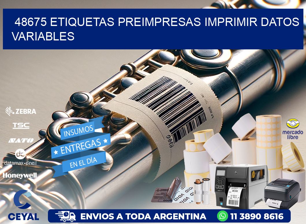 48675 Etiquetas preimpresas imprimir datos variables