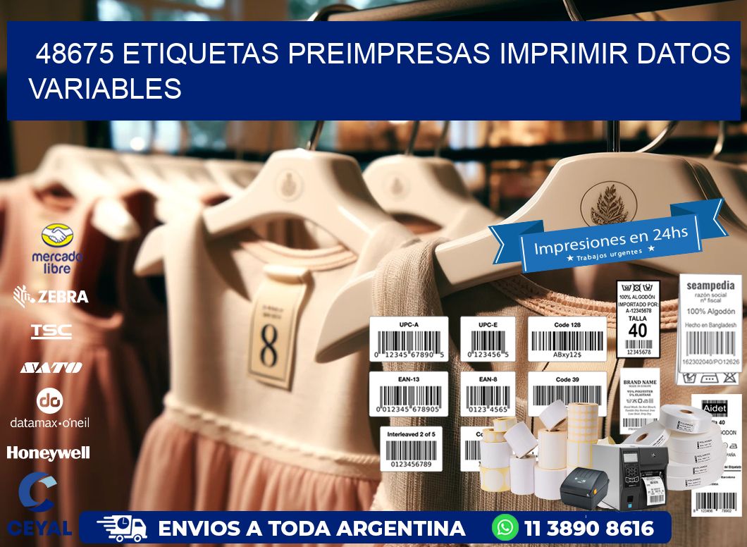 48675 Etiquetas preimpresas imprimir datos variables