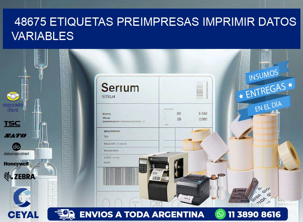 48675 Etiquetas preimpresas imprimir datos variables