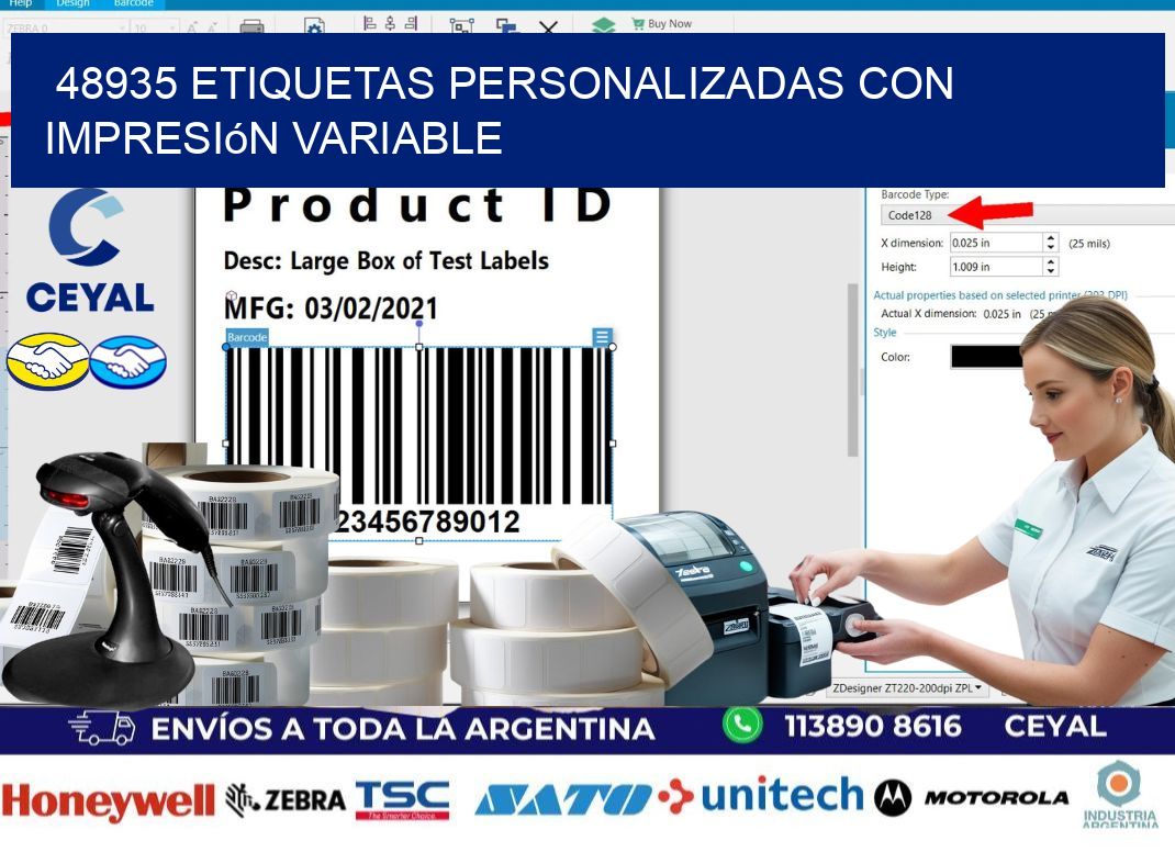 48935 etiquetas personalizadas con impresión variable