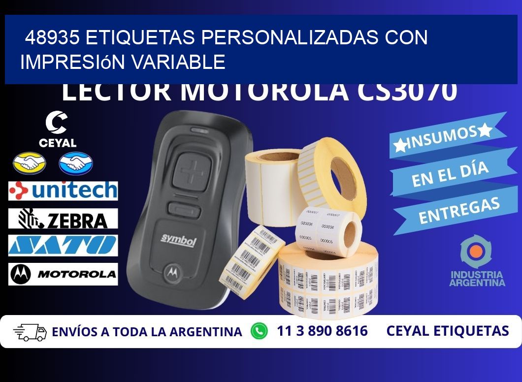 48935 etiquetas personalizadas con impresión variable