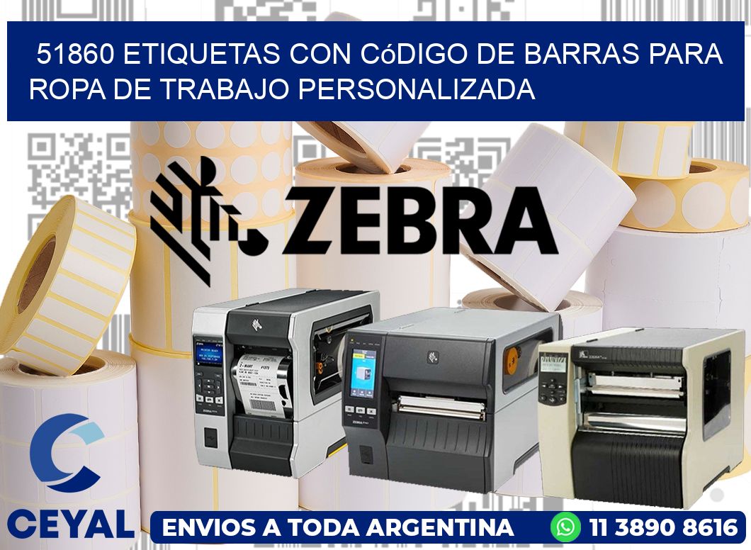 51860 Etiquetas con código de barras para ropa de trabajo personalizada