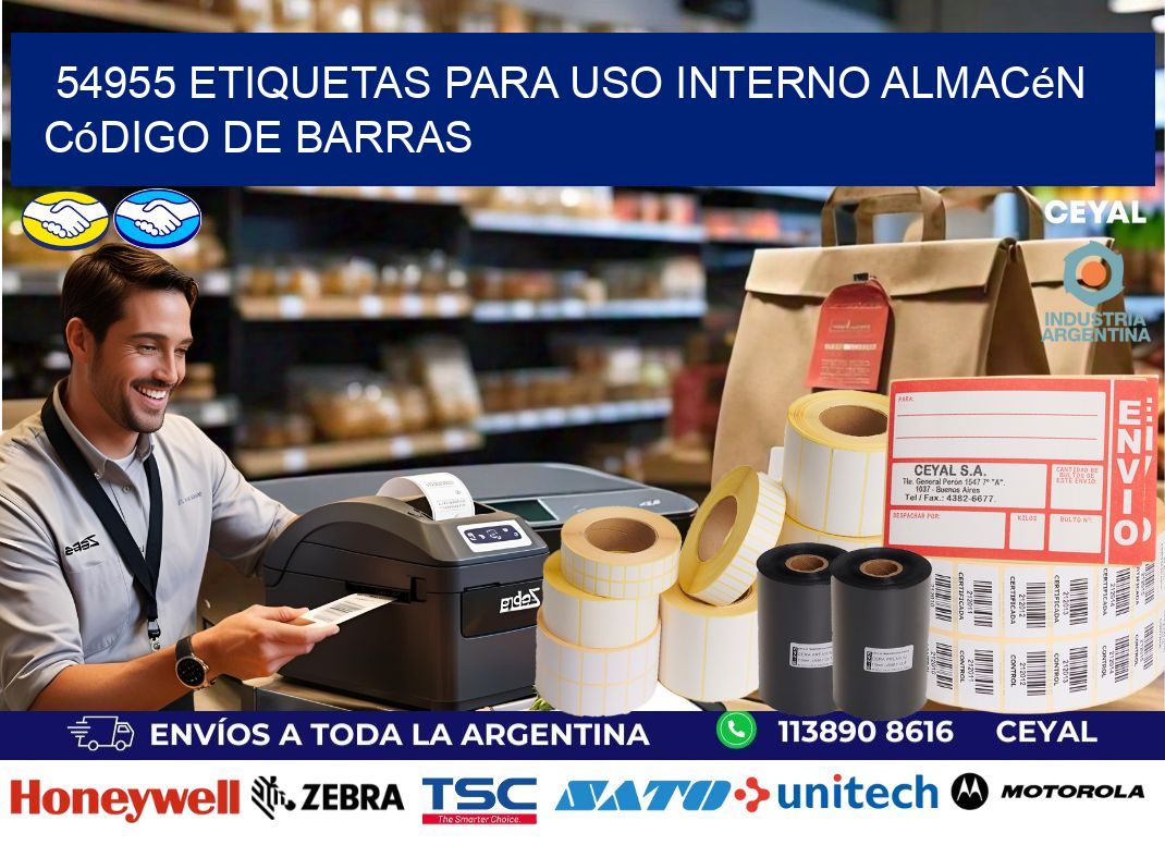 54955 etiquetas para uso interno almacén código de barras