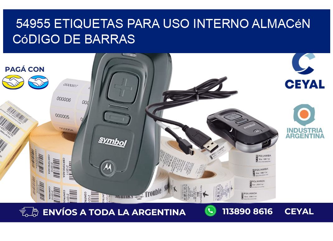 54955 etiquetas para uso interno almacén código de barras