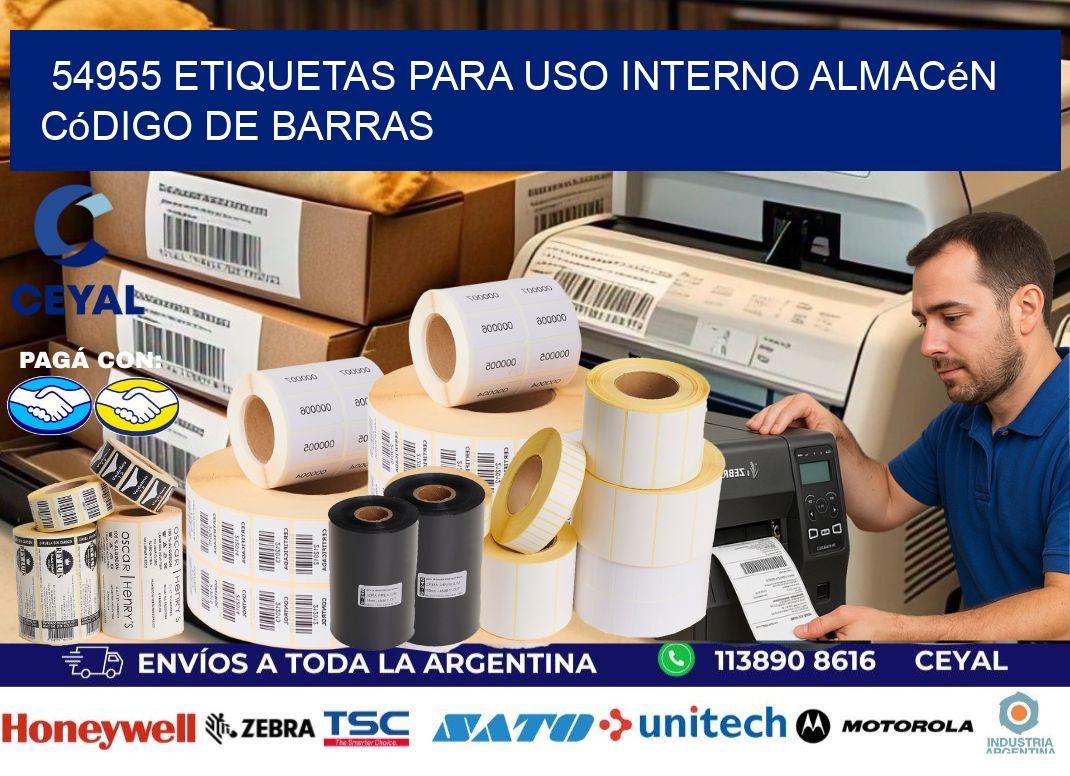 54955 etiquetas para uso interno almacén código de barras