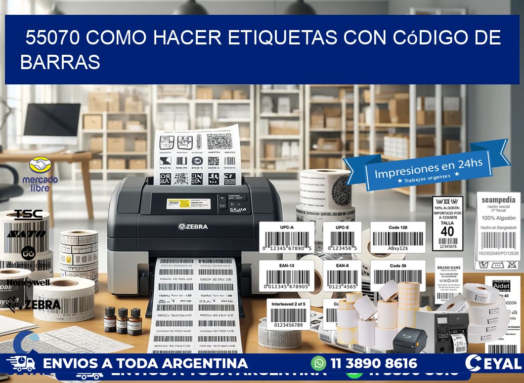 55070 Como hacer etiquetas con código de barras