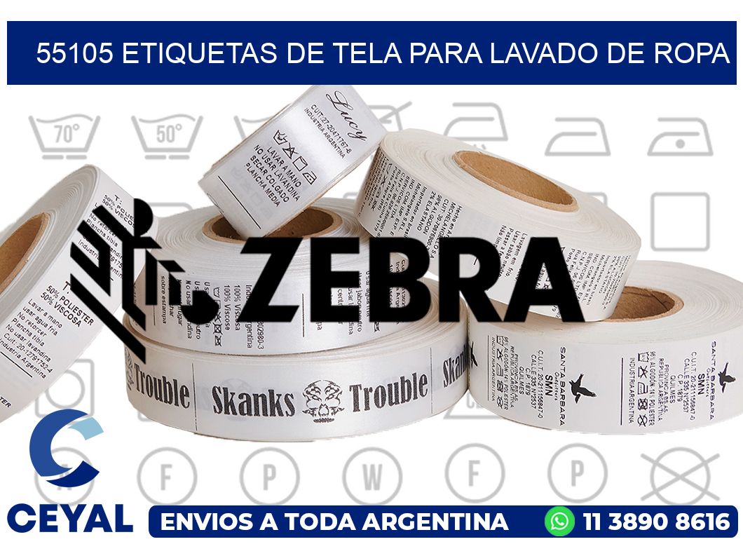 55105 Etiquetas de tela para lavado de ropa