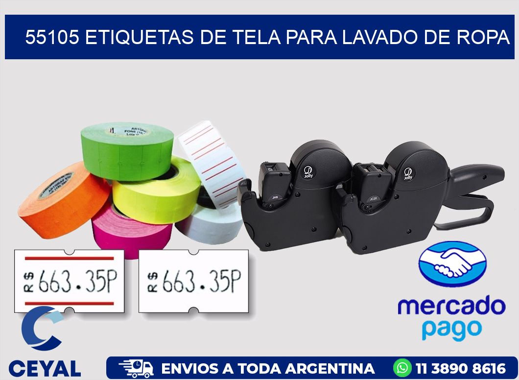 55105 Etiquetas de tela para lavado de ropa