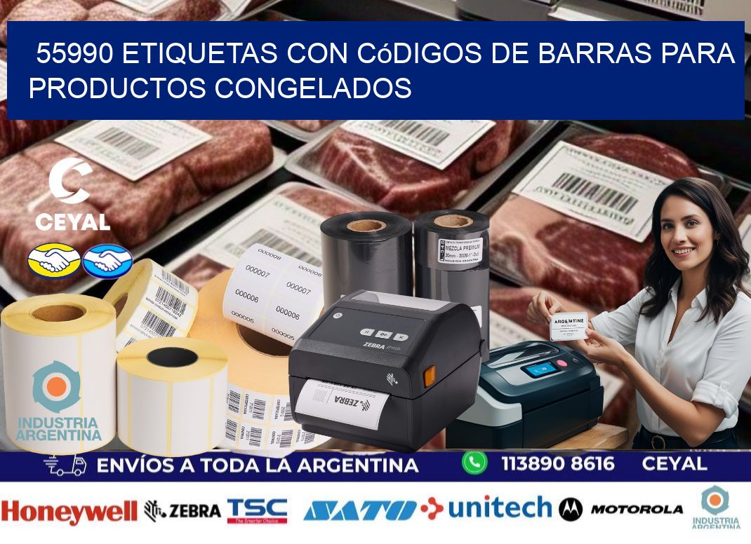 55990 Etiquetas con códigos de barras para productos congelados