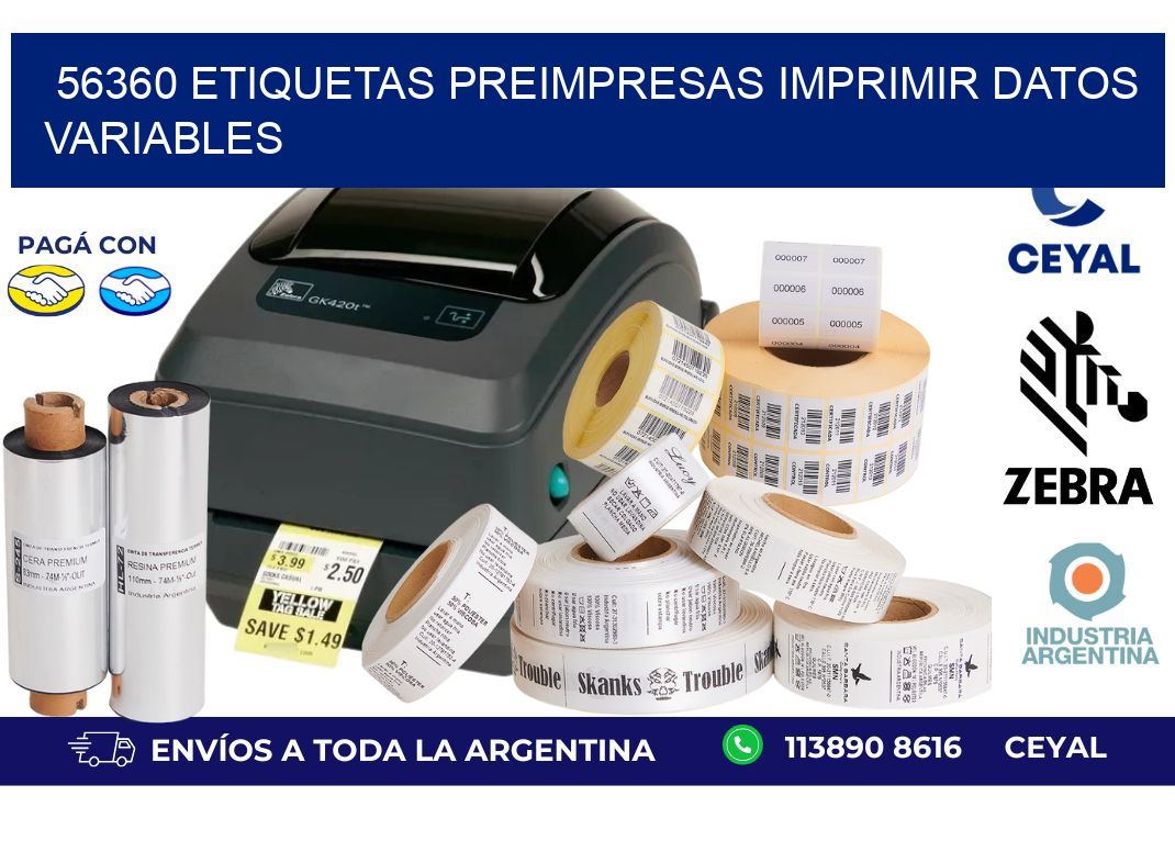 56360 Etiquetas preimpresas imprimir datos variables