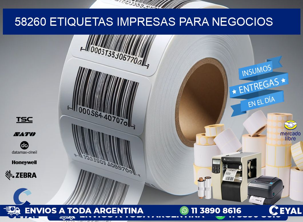 58260 etiquetas impresas para negocios
