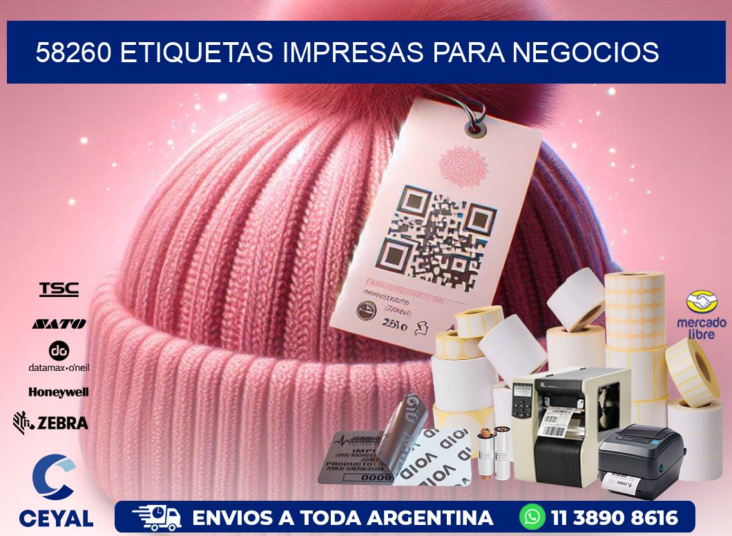 58260 etiquetas impresas para negocios