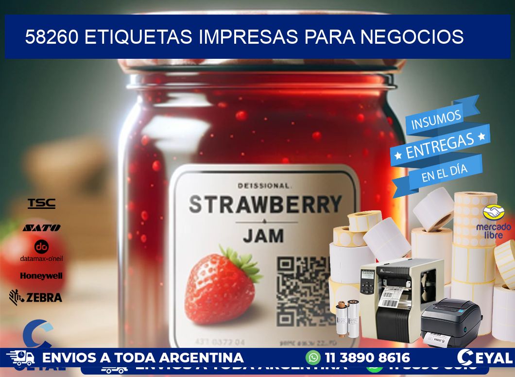 58260 etiquetas impresas para negocios