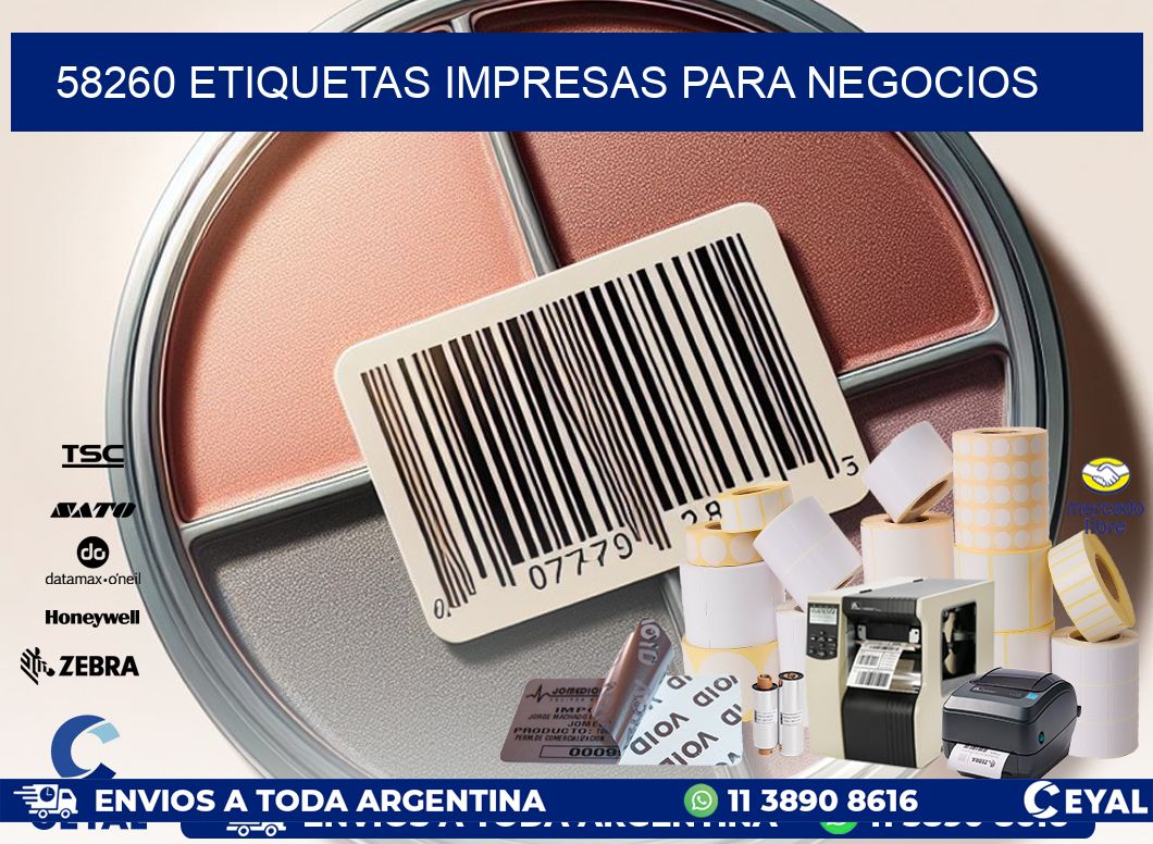 58260 etiquetas impresas para negocios