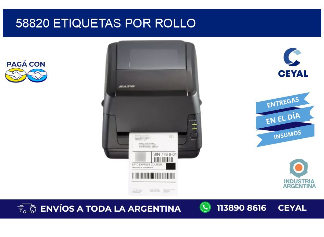 58820 Etiquetas por rollo