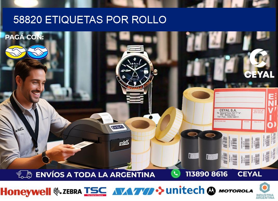 58820 Etiquetas por rollo