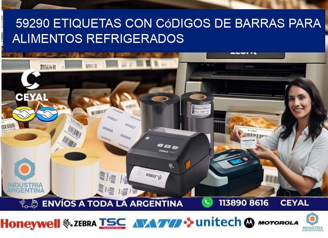 59290 Etiquetas con códigos de barras para alimentos refrigerados