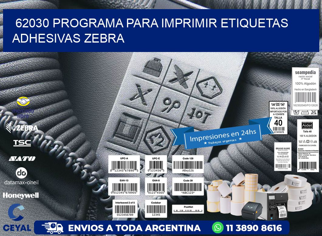 62030 Programa para imprimir etiquetas adhesivas zebra